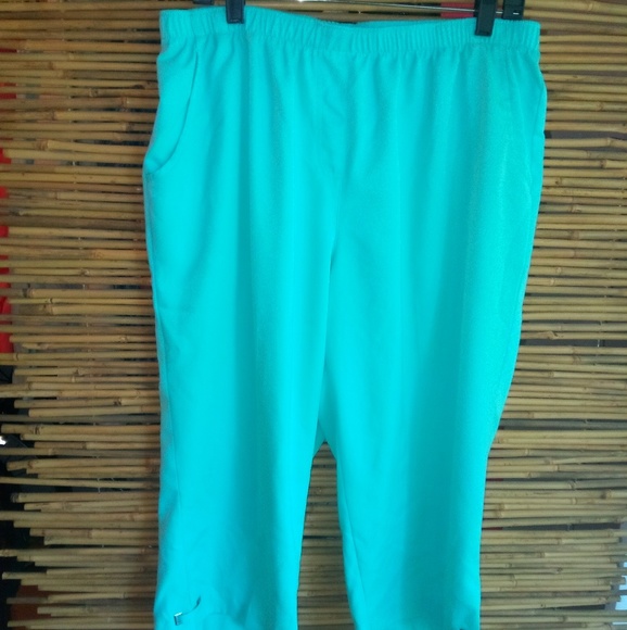 Allison Daley 18 Pull-On Turquoise Stretch Capri Pants - Picture 5 of 5